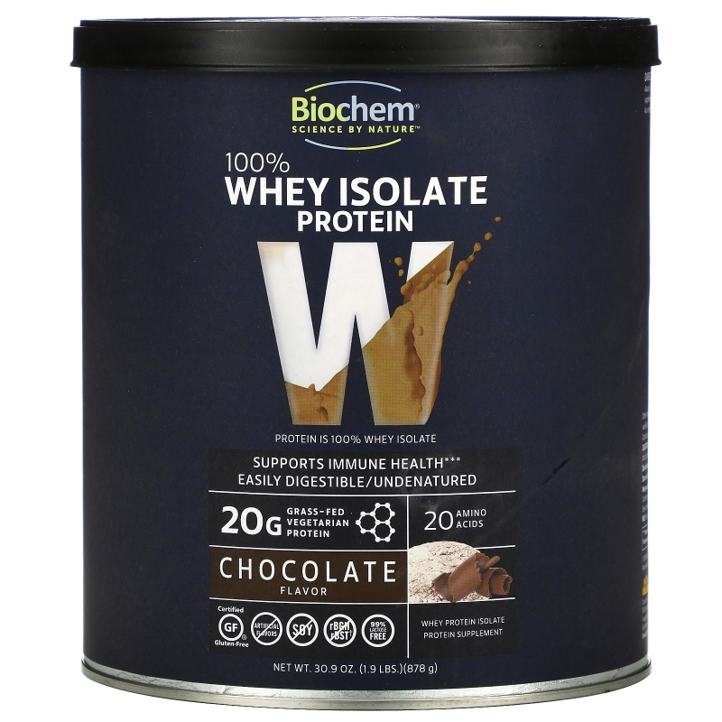 Biochem, 100% Whey Isolate Protein, Chocolate Flavor, 30.9 oz (878 g)