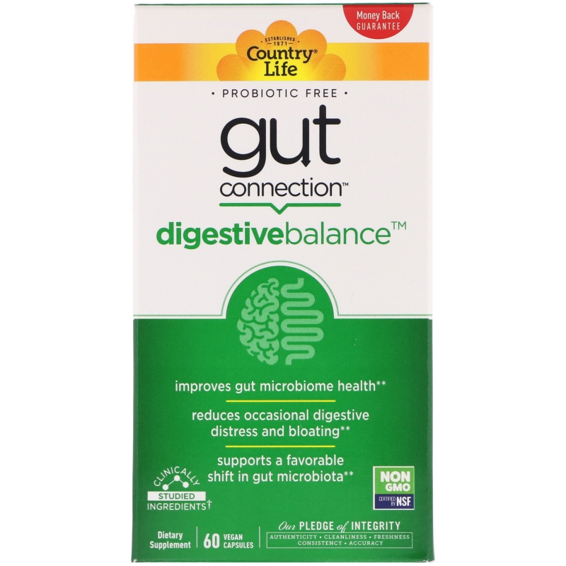 Country Life, Gut Connection, Digestive Balance, 60 Vegan Capsules