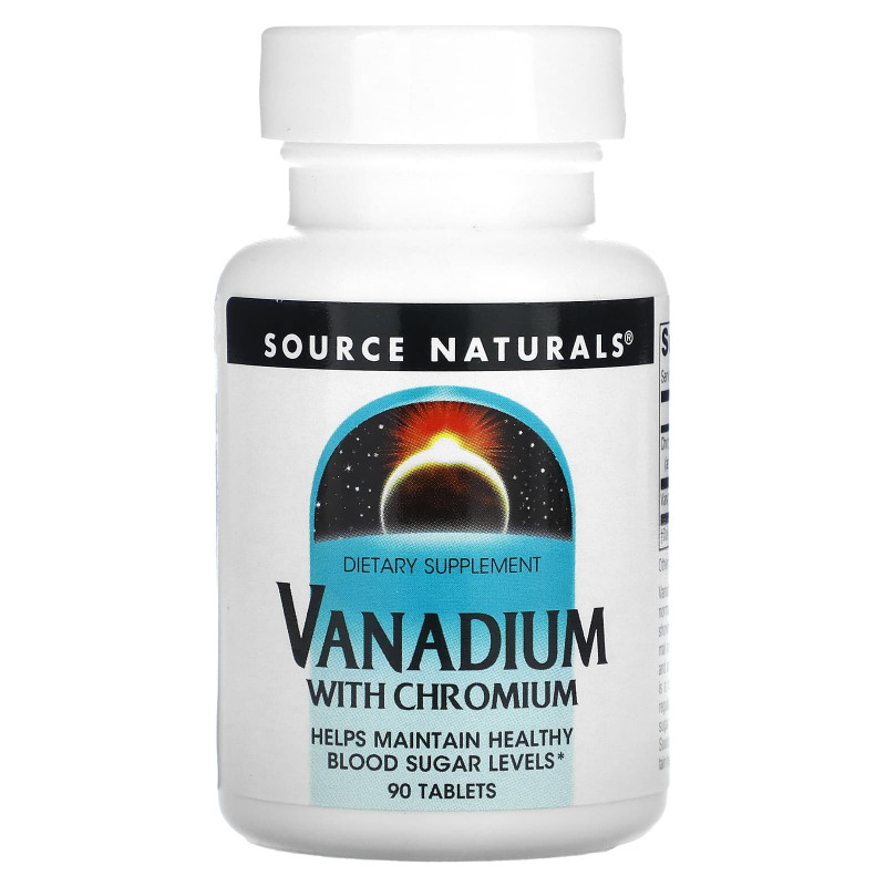 Source Naturals, Ванадий с хромом, 90 таблеток