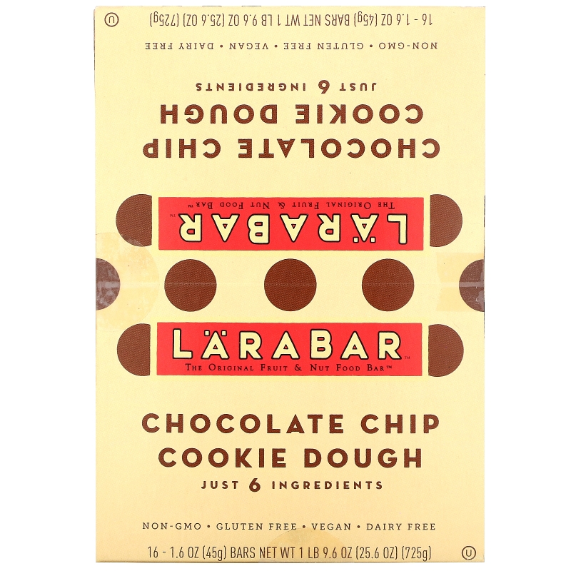 Larabar, Батончики с шоколадной крошкой  Cookie Dough, 16 батончиков, 1.6 унций (45 г) каждый