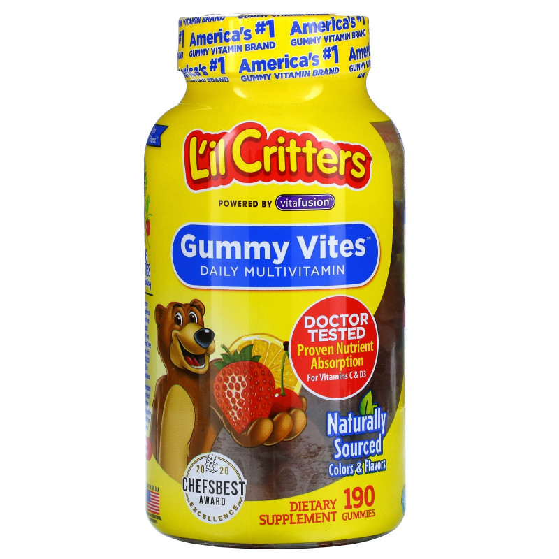 L'il Critters, Мультивитамин Gummy Vites, 190 жевательных конфет