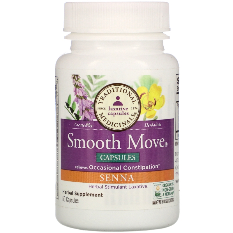 Traditional Medicinals, Smooth Move Capsules, Senna, 50 Capsules