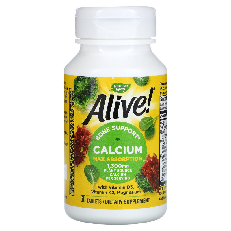 Nature's Way, Alive!, Calcium, Bone Formula, 1,000 mg, 60 Tablets