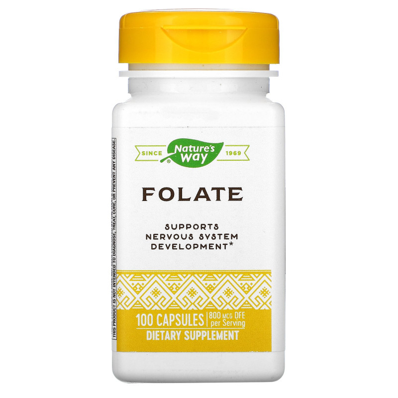 Nature's Way, Folic Acid, 800 mcg, 100 Capsules