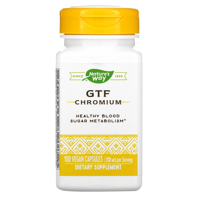 Nature's Way, Хром GTF, 100 вегетарианских капсул