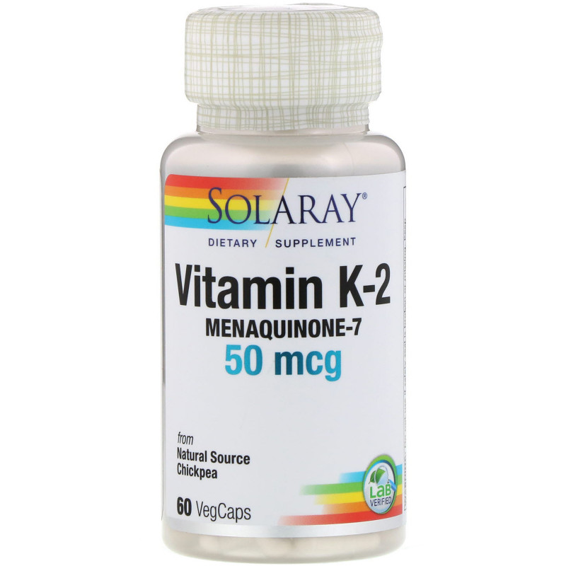 Solaray, Vitamin K-2 Menaquinone-7, 50 mcg, 60 VegCaps