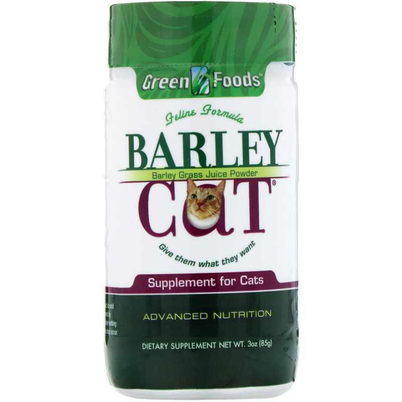 Green Foods Corporation, Порошок из зеленых побегов ячменя для кошек Barley Cat, 3 унции (85 г)