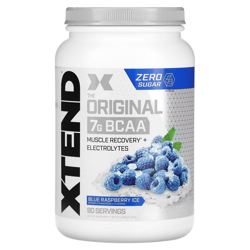 Xtend, The Original, 7 г аминокислот с разветвленной цепью (BCAA), со вкусом голубой малины, 1,26 кг (2,78 фунта)