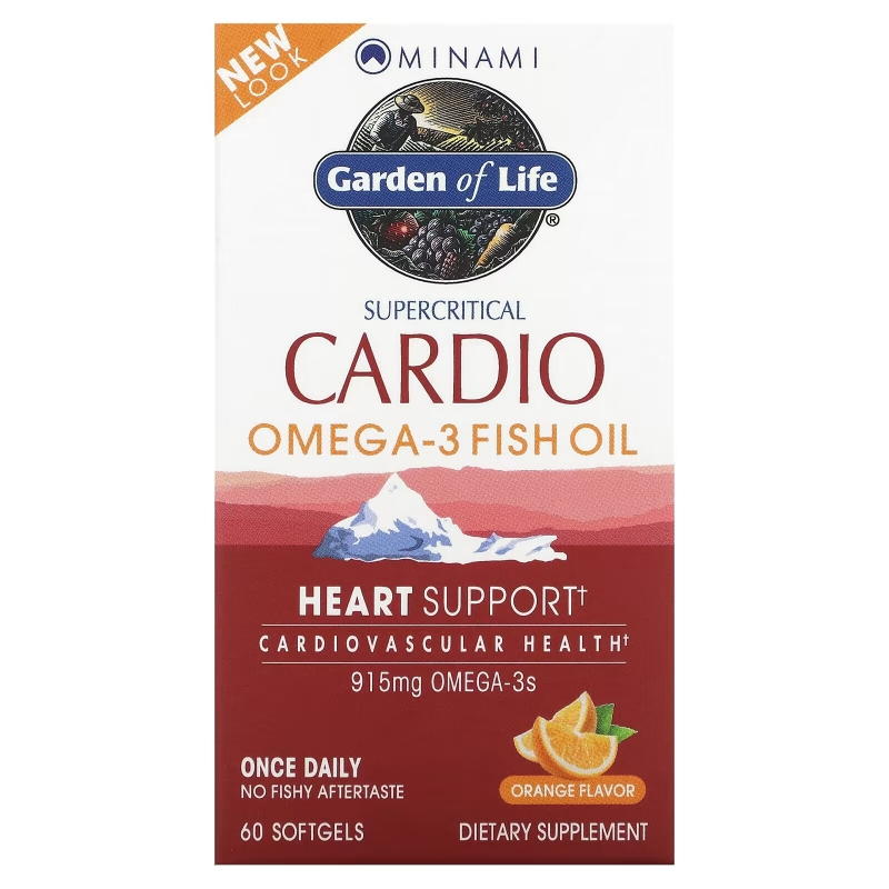 Minami Nutrition CardiO-3 Раз в День Вкус Апельсина 60 гелевых капсул