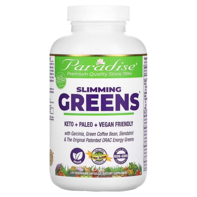 Paradise Herbs, Slimming Greens, 120 Vegetarian Capsules