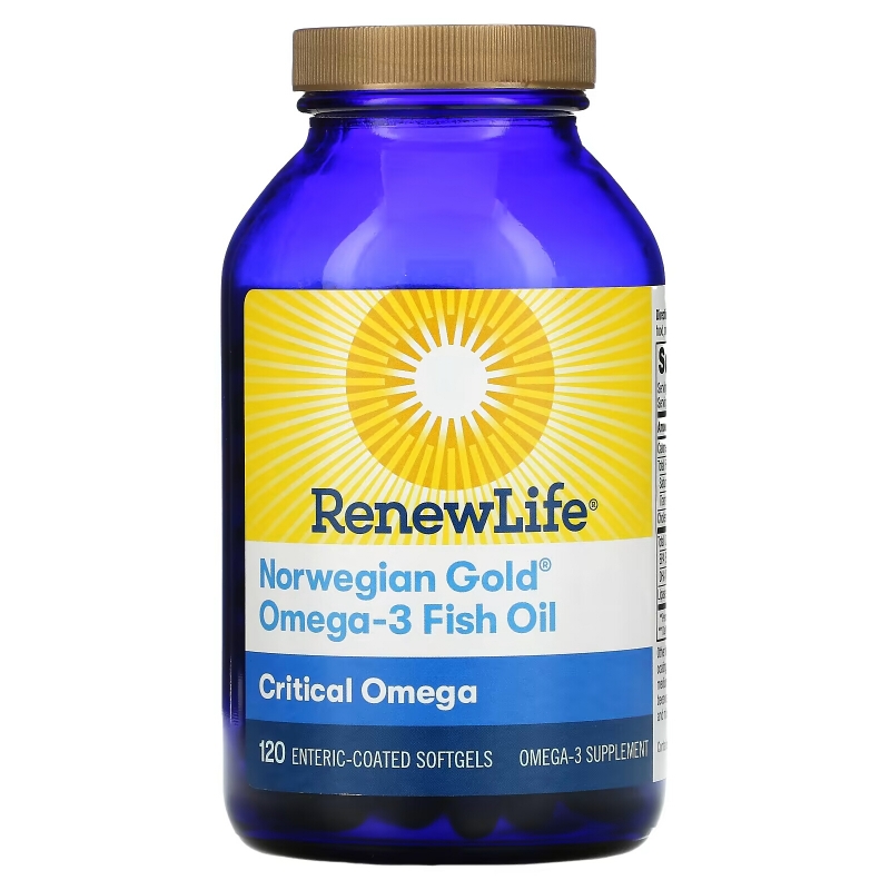 Renew Life, Norwegian Gold Omega-3 Fish Oil, 850 mg, 120 Enteric-Coated Softgels