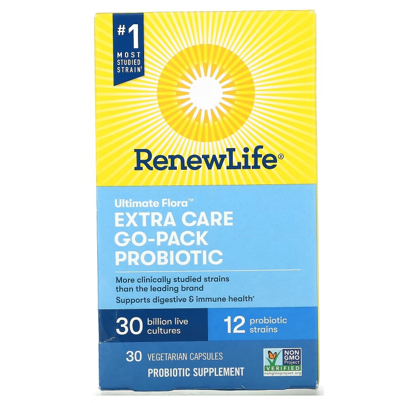 Renew Life, Extra Care Ultimate Flora Пробиотики, 30 млрд, 30 Вегетарианских Капсул