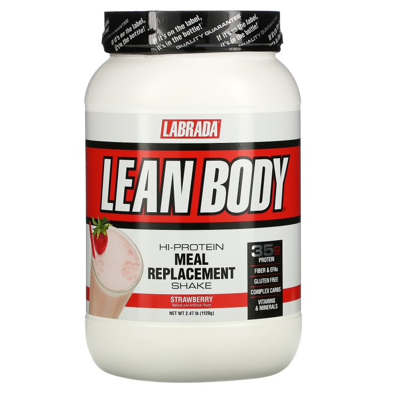 Labrada Nutrition, Стройное тело, замена еды, клубника, 2,47 фунта (1120 г)