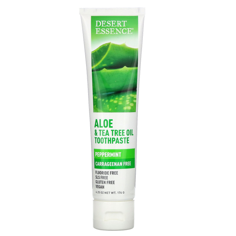 Desert Essence, Aloe & Tea Tree Oil Toothpaste, Peppermint, 6.25 oz (176 g)