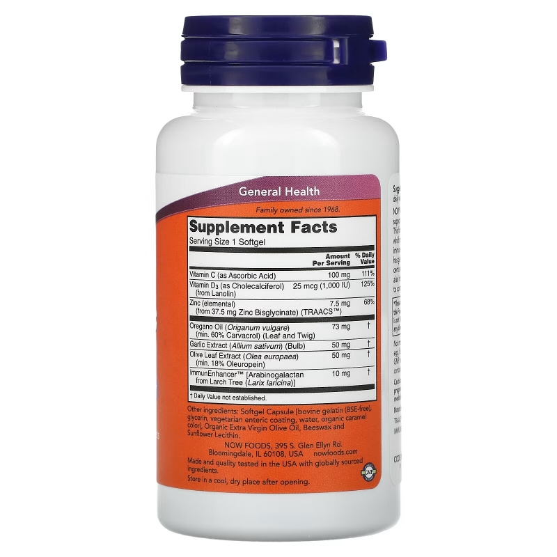 NOW Foods, AlliBiotic CDZ, Seasonal Immune Support, 60 Softgels