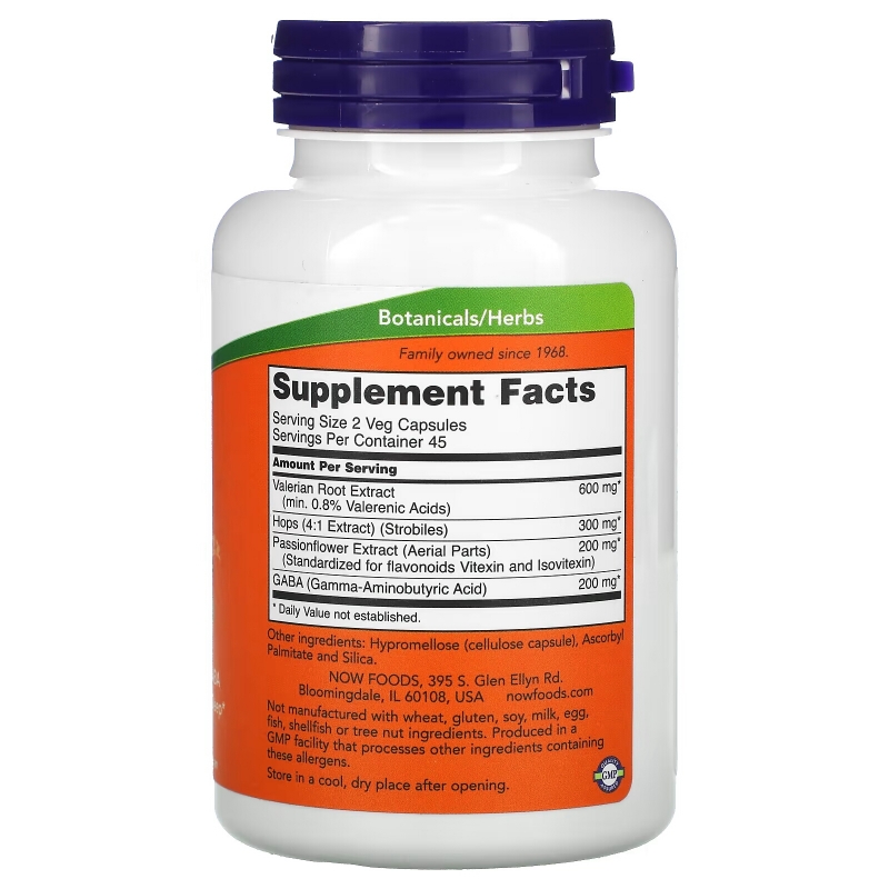 Now Foods Sleep Botanical травяная смесь для сна 90 вегетарианских капсул