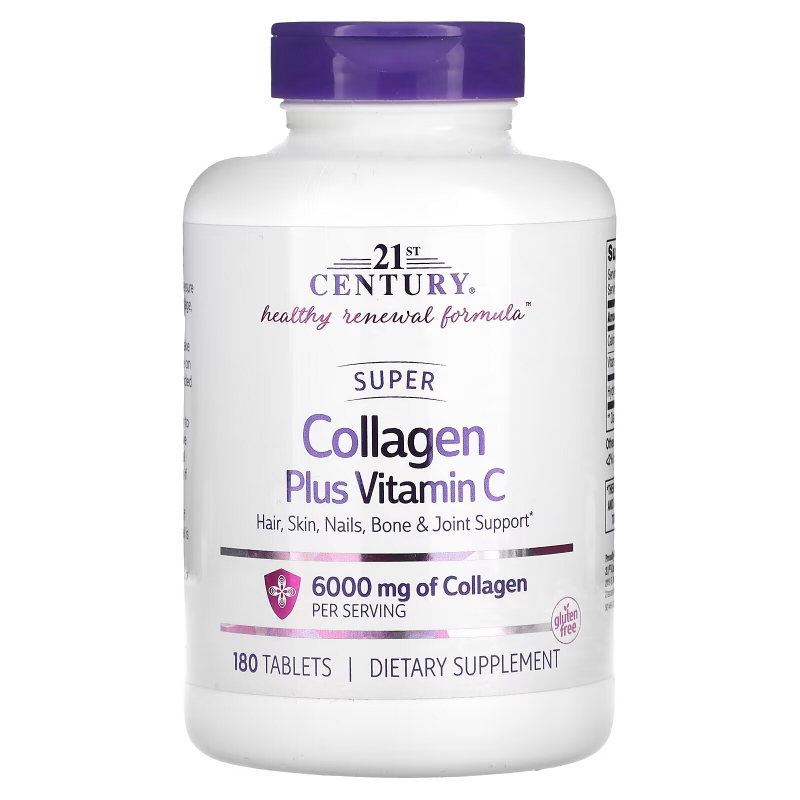 21st Century, Super Collagen Plus Vitamin C, 6000 mg, 180 Tablets