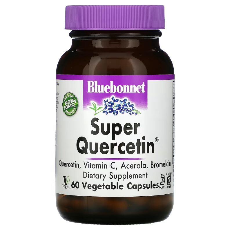 Bluebonnet Nutrition, Супер-кверцетин, 60 капсул в растительной оболочке