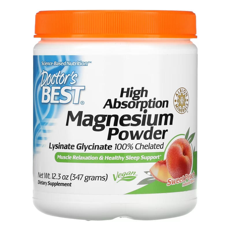 Doctor's Best, High Absorption Magnesium Powder, Sweet Peach, 12.3 oz (347 g)