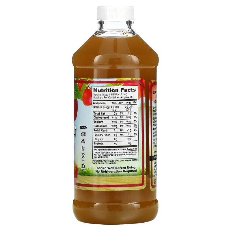 Dynamic Health  Laboratories, Organic Raw Apple Cider Vinegar with Mother, 16 fl oz (473 ml)