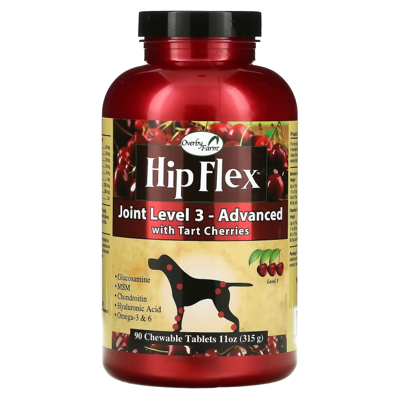 NaturVet, Hip Flex, Joint Level 3 - Advanced with Tart Cherries, 90 жевательных таблеток, 315 г (11 унций)