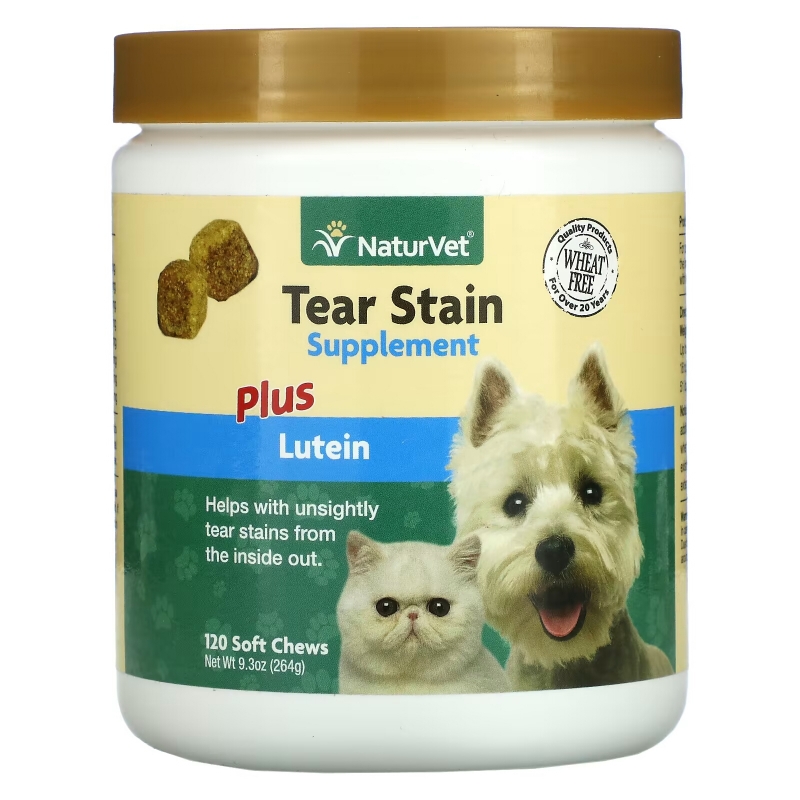 NaturVet, Tear Stain Plus Lutein, For Dogs & Cats, 120 Soft Chews, 9.3 oz (264 g)