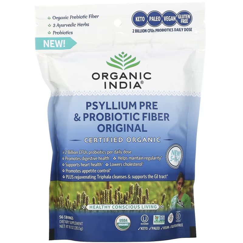 Organic India, Psyllium Pre & Probiotic Fiber, Original, 10 oz (283.5 g)