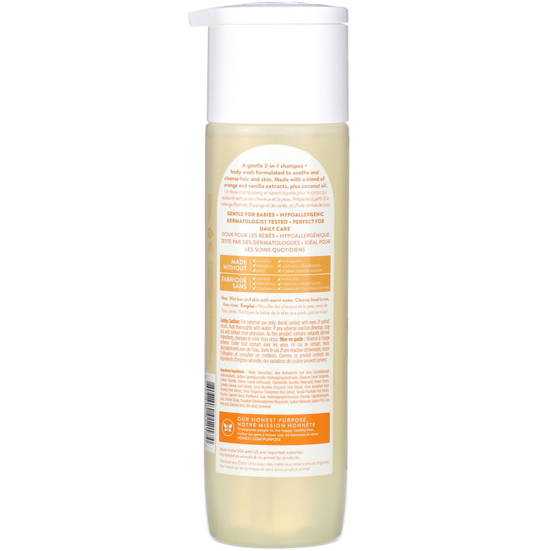 The Honest Company, Everyday Gentle Shampoo + Body Wash, Sweet Orange Vanilla, 10.0 fl oz (295 ml)