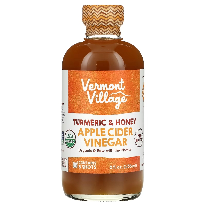 Vermont Village, Apple Cider Vinegar, Turmeric & Honey, 8 fl oz (236 ml)