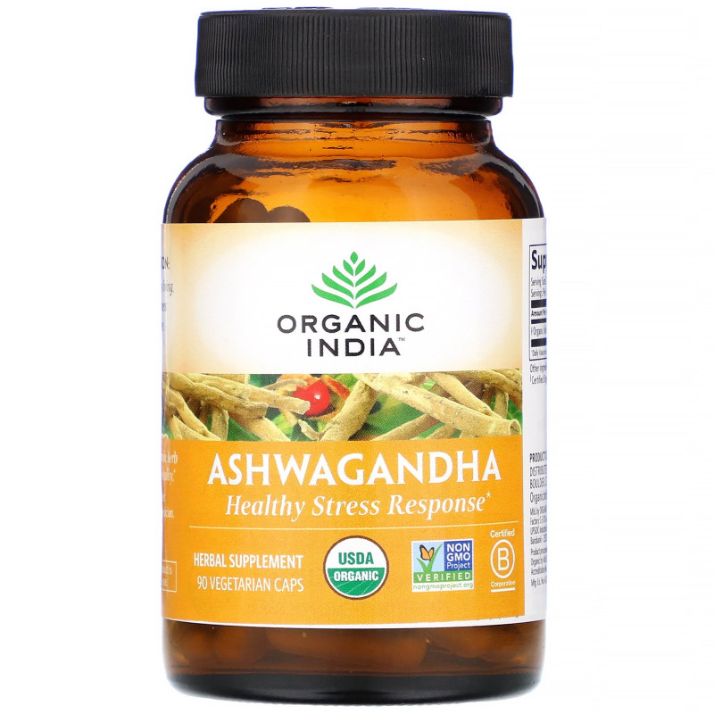 Organic India Органическая ашвагандха 90 растительных капсул