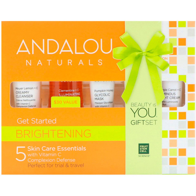 Andalou Naturals Get Started Brightening Skin Care Essentials 5 Piece Kit