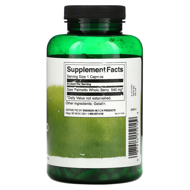 Swanson, Full Spectrum Saw Palmetto, 540 mg, 250 Capsules