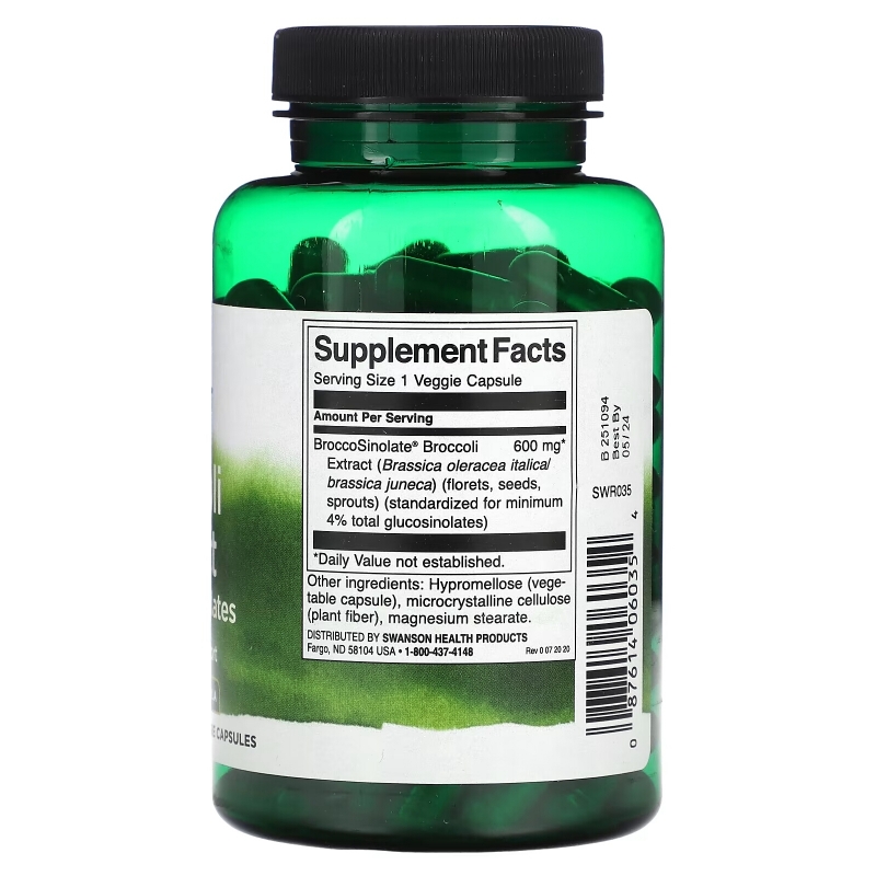 Swanson, Broccoli Extract with Glucosinolates, 120 Veggie Capsules