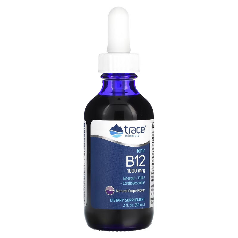 Trace Minerals ®, Ionic B12, Natural Grape, 1,000 mcg, 2 fl oz (59 ml)