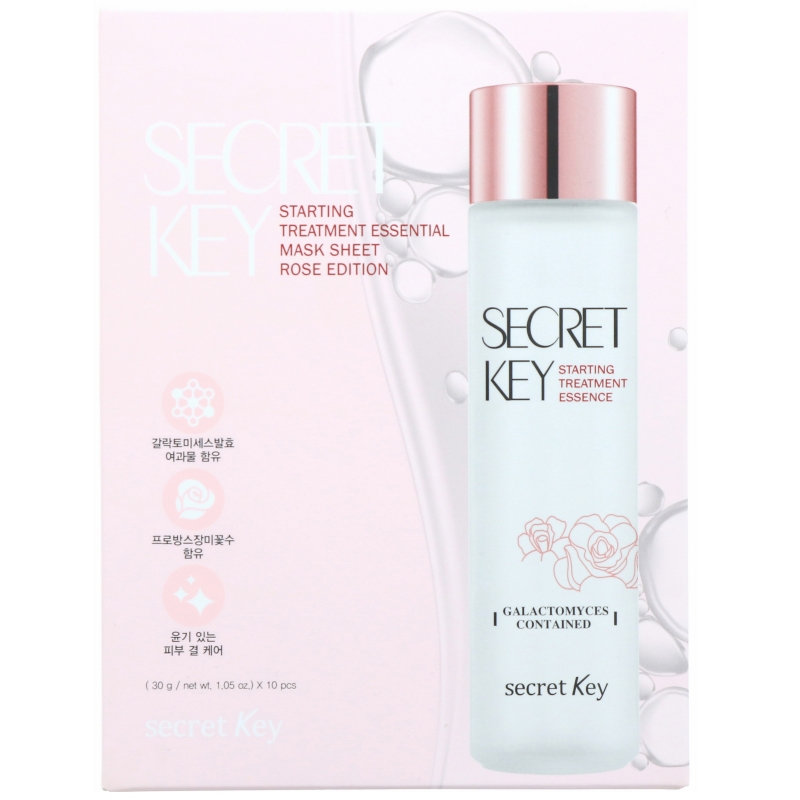 Secret Key, Starting Treatment Essential Mask Sheet, Rose Edition, 10 Sheets, 1.05 oz (30 g) Each