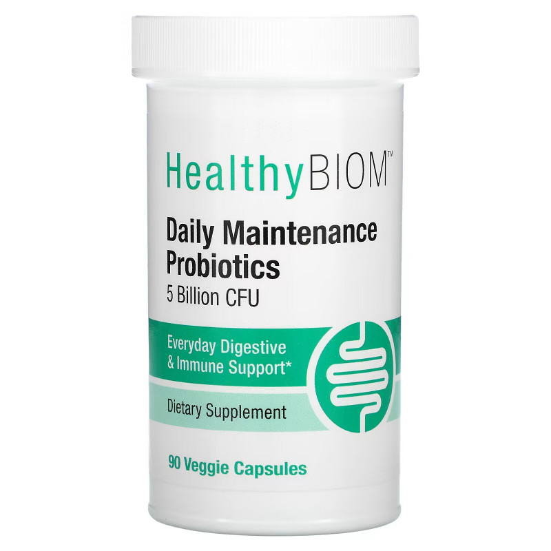 HealthyBiom, Daily Maintenance Probiotics, 5 Billion CFUs, 90 Veggie Capsules