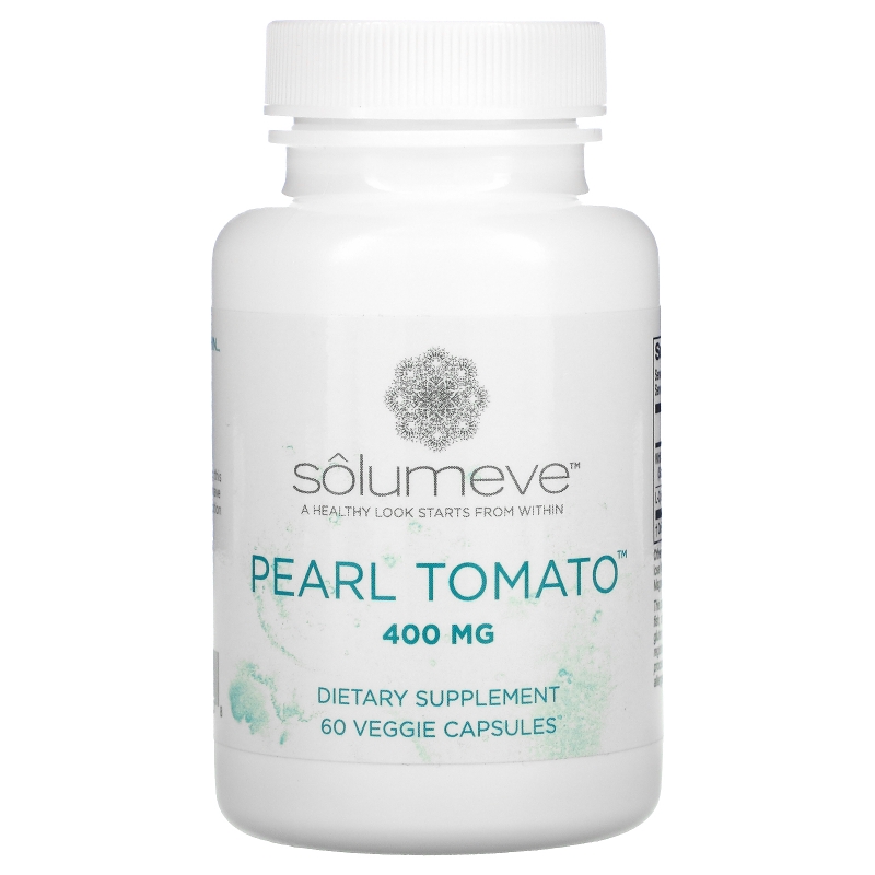 Solumeve, Pearl Tomato, добавка для здоровья кожи, 400 мг, 60 растительных капсул