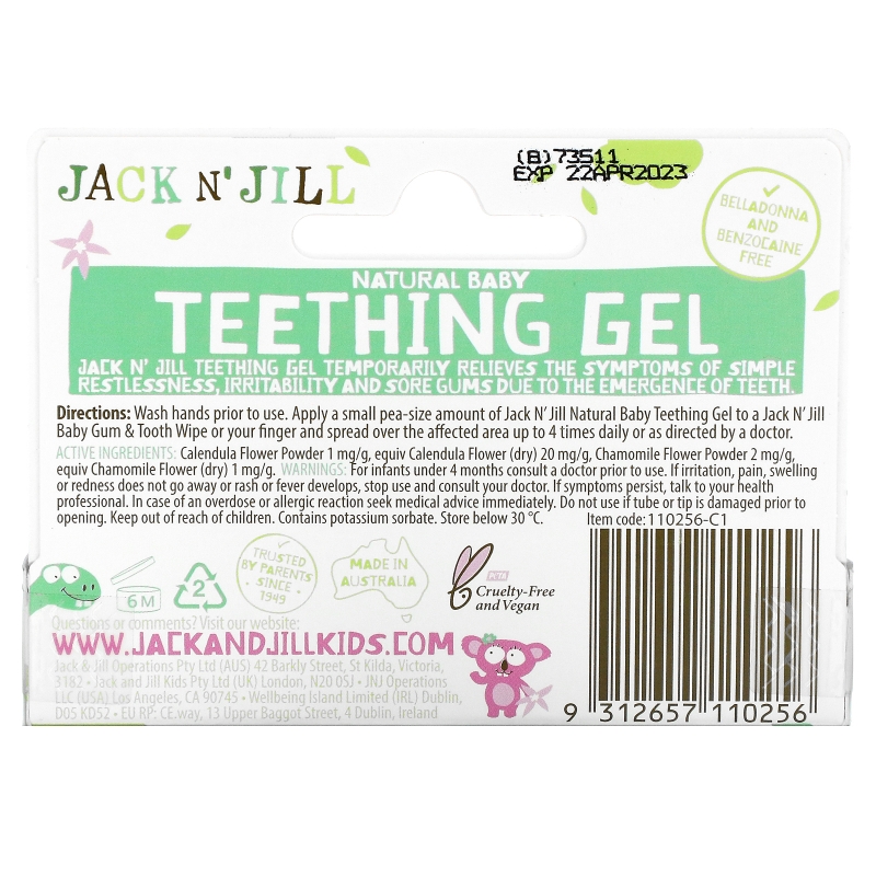 Jack n' Jill, Teething Gel, 4+ Months, 0.5 oz (15 g)