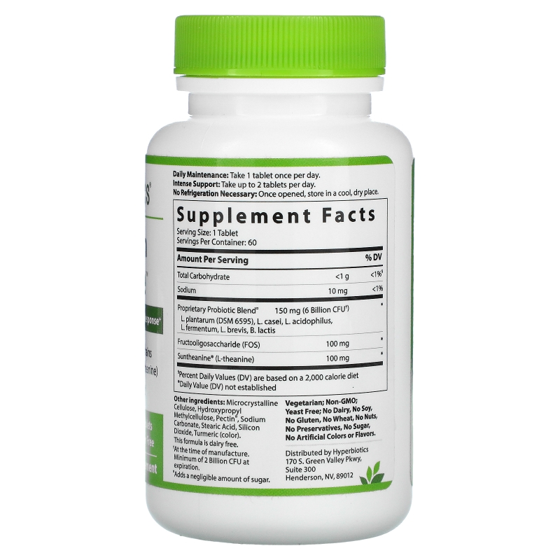 Hyperbiotics, GBX-Focus, Gut-Brain Connection, 6 Billion CFU, 60 Patented Time-Release Tablets